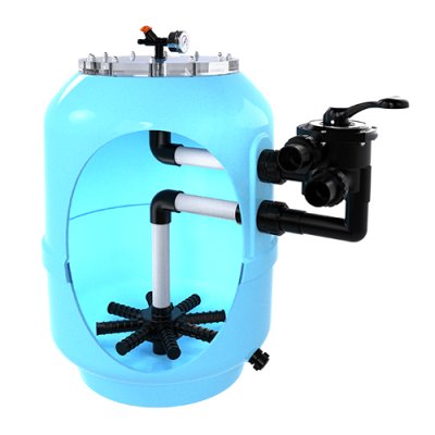 ถังกรองทรายเจลโค๊ต GAC600  24" ไซด์เมาท์ พร้อมหัวมัลติพอร์ตวาล์ว 1.5" Emaux**No Stock, Delivery Time: 7 - 14 Days