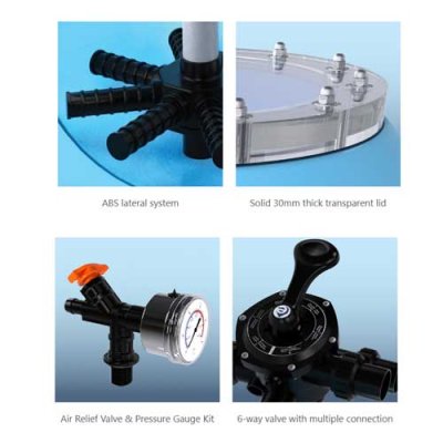 ถังกรองทรายเจลโค๊ต GAC600  24" ไซด์เมาท์ พร้อมหัวมัลติพอร์ตวาล์ว 1.5" Emaux**No Stock, Delivery Time: 7 - 14 Days