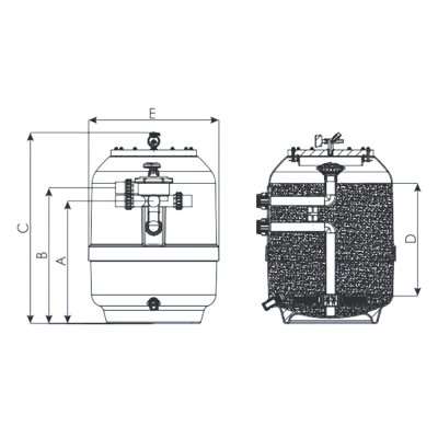 Sand filter GAC500  21" Side Mount  1.5" Emaux**No Stock, Delivery Time: 7 - 14 Days
