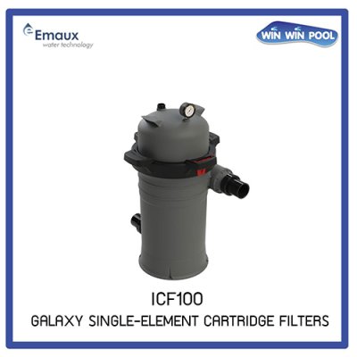 ICF100 ถังกรอง EMAUX ICF100 Galaxy Single-Element Cartridge Filter ถังกรองคาร์ทริดจ์ ความละเอียด 15 ไมครอน Flowrate 22.7 m³/hาร์ทริดจ์ “EMAUX” Galaxy Single-Element Cartridge Filter 100 Sq.Ft.