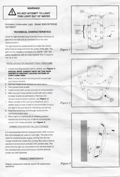 ไฟ Halogen 100 W /12 v Hayward แบบแปะผนัง หน้า ABS