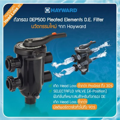 ถังกรองผ้า DEP80   80 Sq.Ft. DEP500 Filter  พร้อมมัลติพอร์ทวาล์ว SP0425 SelectaFlo