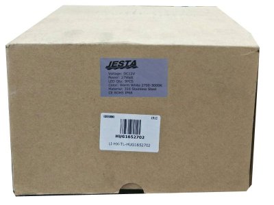 ไฟใต้น้ำ 27W/12V/DC แสง cool white ขอบสแตนเลส jesta แบบฝังเบ้า