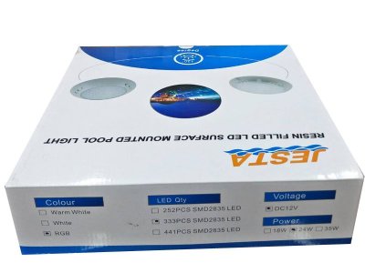 ไฟใต้น้ำ  24W 12V  DC แสงสี RGB แบบแปะผนัง JESTA