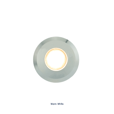 ไฟ 3W/12V/DC แสง warm white ขอบสแตนเลส แบบฝังเบ้า