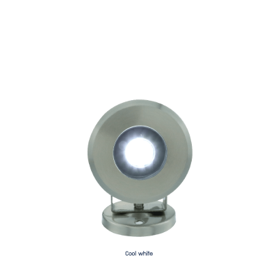 ไฟ 3W/12V/DC ขอบสแตนเลส 304  แสง Cool white