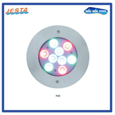 ไฟ  LED 27W/12V DC แสงสี RGB ขอบสแตนเลส   สำหรับสระคอนกรีต