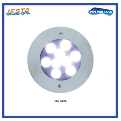 ไฟใต้น้ำ 27W/12V/DC แสง cool white ขอบสแตนเลส jesta แบบฝังเบ้า