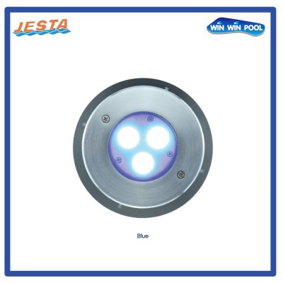 ไฟHUG1189 LED 9w/12V แ สง BLUE  ขอบสแตนเลส แบบฝังเบ้า JESTA
