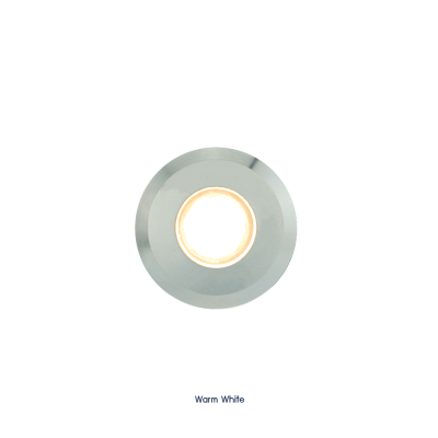 ไฟ 1W/12V/DC แสง warm white ขอบสแตนเลส แบบฝังเบ้า