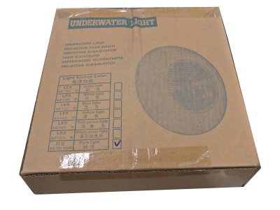 ไฟใต้น้ำ Halogen AP100  100W/12V. JESTA ขอบABS Front Plate Nichless