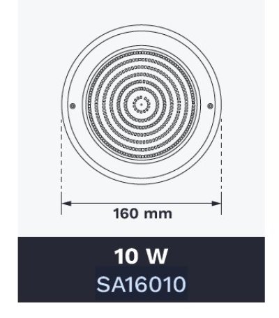 ไฟใต้น้ำ SA16010  LED Slim 10W/12V/AC/4 M Cable with 2 Cores/Single Color White