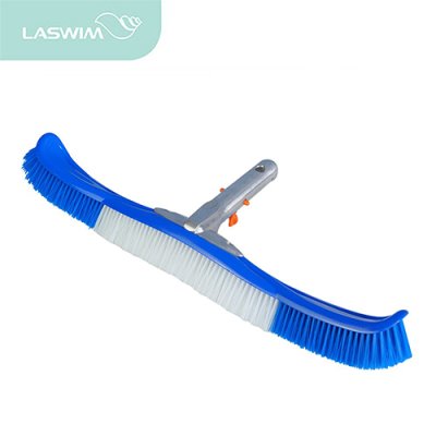 LASWIM 8908BU Flexible Pool Wall Brush with Aluminum Handle EZ-Clip and Extra Bristle