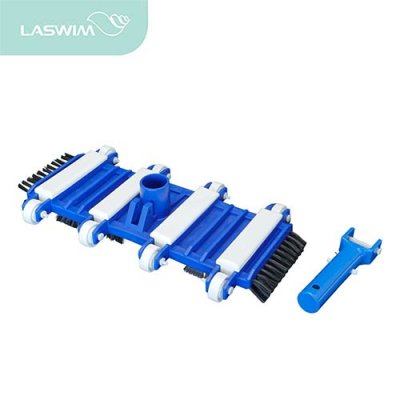 Flexible vacuum head w/ side brush for in -ground pool Laswim