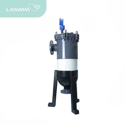 Laswim HXP-BF-1-1-B  ถังกรองทรงถุง(แหวนน็อต สแตนเลส 304) เกจวัดแรงดัน วัสดุ PP