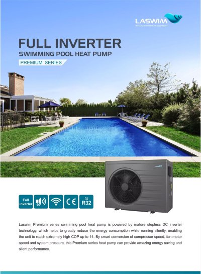 full inverter heat pump: Function: Built-in WiFi, heating  Gas: R32; Operating air temperature: -10℃~43℃, 9KW