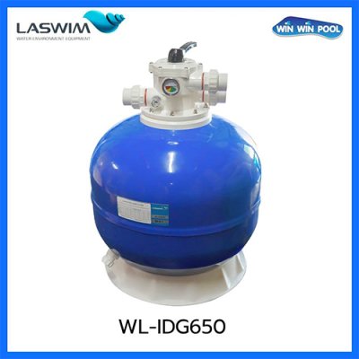 ถังกรองทราย WL-IDG650 ￠635mm/ 25"  Top mount filter (polyester laminated) with 1.5'' Multiport Valve, blue color