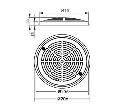Round Main Drain 8'' Laswim