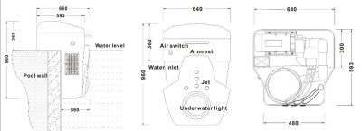 LASWIM เครื่องกรองแขวน ระบบสระไร้ท่อ  Wall Hung Filtration System WL-GYT10Y Flow Rate 13 m³/h