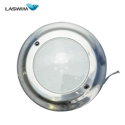 โคมไฟ  WL-PT  LED  24W, DC12-24V  หน้า SS  face ring Color Warm White "สำหรับต่อท่อไฟในสระ 1/2" หรือ 3/4" ได้ทั้ง 2 แบบ"
