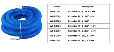 สายดูดตะกอนความยาว 13 เมตร ขนาด Ø 1-1/2" ,LASWIM  มาตรฐานยุโรป