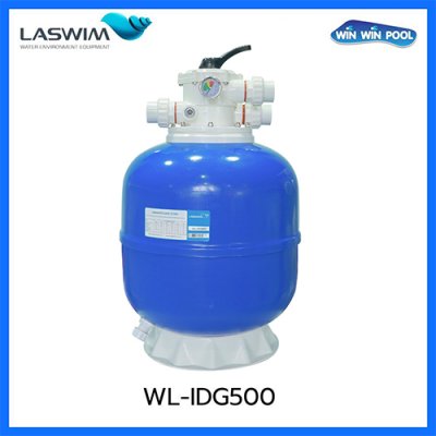 ถังกรองทราย WL-IDG500 ￠535mm/ 21"  Top mount filter (polyester laminated) with 1.5'' Multiport Valve, blue color