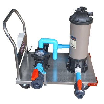 ชุดรถเข็นทำความสะอาดสระว่ายน้ำ/ Mobile Cleaning ระบบกรองใยสังเคราะห์ /Cartridge Filter/USA พร้อมอุปกรณ์ครบชุด