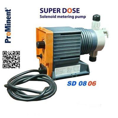 Prominent Chemical Dosing pump SD0806PP ปั๊มสูบจ่ายสารเคมี คลอรีน กรดด่างเป็นระบบ Solenoid Metering Pump ขนาดเล็ก กระทัดรัด เหมาะสำหรับดูดและจ่ายเคมีที่เป็นของเหลว ขับเคลื่อนด้วยแบบแม่เหล็กในช่วงสมรรถนะ 7.2  ลิตร/ชม. ที่แรงดันต้าน 8 บาร์