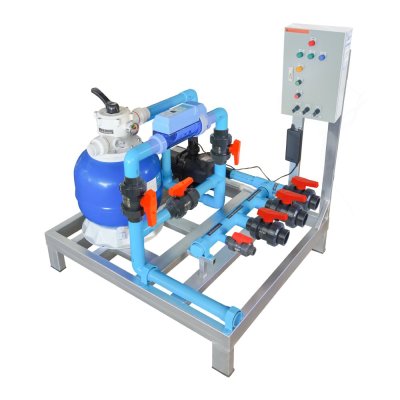 LASWIM-BLUE-01-15Q-11 อุปกรณ์ Complete Set ประกอบเสร็จพร้อมใช้งาน สำหรับสระว่ายน้ำ 10- 15 คิว