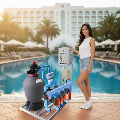 Complete set ระบบเกลือ  สำหรับสระ Zodiac-Emaux -Astral  70-80Q (รับประกัน ปั๊ม ถังกรอง เครื่องเกลือ รับประกันเครื่อง  1ปี)