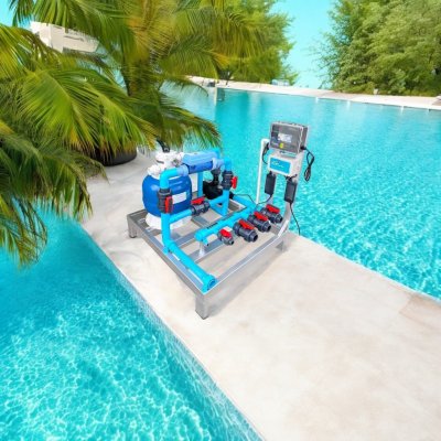 LASWIM -BLUE-01-15Q อุปกรณ์ Complete Set ประกอบเสร็จพร้อมใช้งาน สำหรับสระว่ายน้ำ 10- 15 คิว