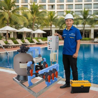 Complete set ระบบเกลือ premium set Pentair-Hayward รับประกัน 2 ปี สำหรับสระ 40Q