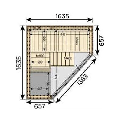 S-1616-CV Variant View Comer “HARVIA” Sauna Room