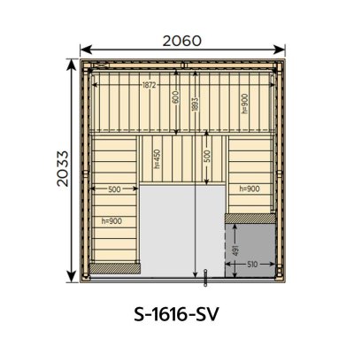 S-1616-SV  Variant View Small  “HARVIA” Sauna Room