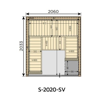 S-2020-SV  Variant View Large   “HARVIA” Sauna Room