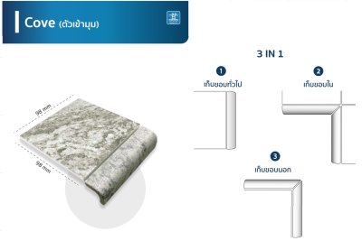 CFK-250SP Cove/P Sierra Pearl White  Size 30x98x6mm ขนาด 1 กล่อง / บรรจุ 15 ชิ้น