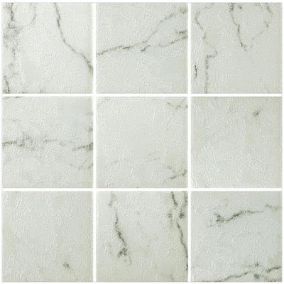 โมเสกแก้ว KOH WAI WHITE(เกาะไวไวท์) ขนาดเม็ด 98x98x4mm แผ่นละ 9 เม็ด บรรจุ 11 แผ่น/กล่อง