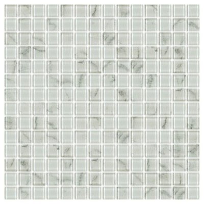 โมเสกแก้ว Cyprus White (20)  ขนาดเม็ด 20x20x4mm แผ่นละ 196 เม็ด บรรจุ 11 แผ่น/กล่อง