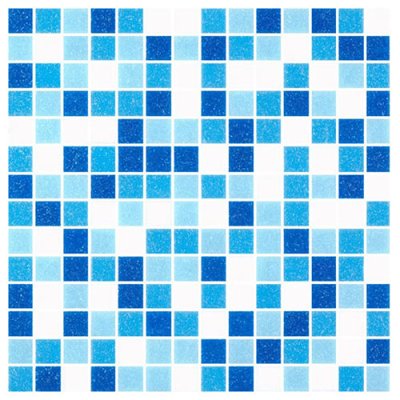โมเสกแก้ว Koh Samui Light Blue(เกาะสมุย ไลท์ บลู) ขนาดเม็ด 20x20x4mm แผ่นละ 196 เม็ด บรรจุ 11 แผ่น/กล่อง