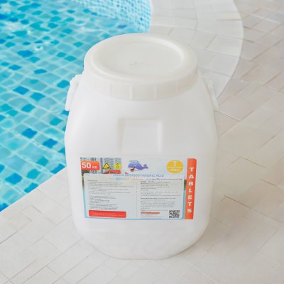 TRICHLOROISOCYANURIC ACID TCCA 50% คลอรีนก้อน 50% ขนาด 50 Kg