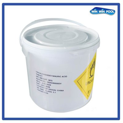 คลอรีนก้อน 90%TCCA90T 5 KG. Whale Pool