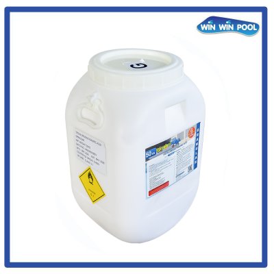 คลอรีนเกล็ด T.C.C.A 90% 50 KG Whale Pool-ถังขาว