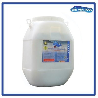 คลอรีนเกล็ด T.C.C.A 90% 50 KG Whale Pool-ถังขาว