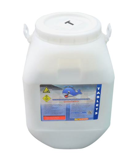 คลอรีนก้อน 90%TCCA90T 50 KG. Whale Pool