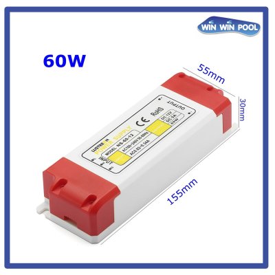 หม้อแปลง60W DC 12V LED Driver Power Supply Adapter Transformer สำหรับ โคมไฟใต้น้ำ12V DC ที่มีขนาดไม่เกิน60W อุปกรณ์อิเล็กทรอนิกส์ต่าง