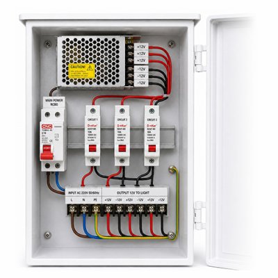 ตู้ควบคุมไฟสระว่ายน้ำ WIN WIN POOL DC 12V 15A รุ่น CP-WPL-1215-3C สำหรับโคมไฟใต้น้ำ LED 12V แยก 3 วงจร