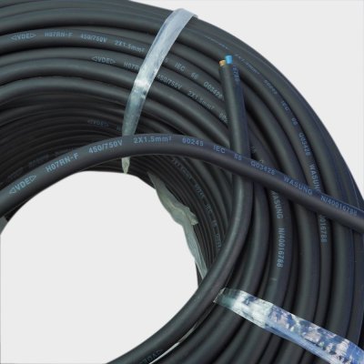 สายไฟ H07RN-F ขนาด 2x1.5 sq.mm 450/750V ความยาวม้วนละ 25m
