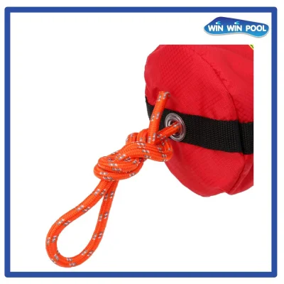 เชือกกู้ภัย แบบโยนนี้ พร้อมถุงใส่เชือก สีแดง 16m