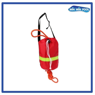เชือกกู้ภัย แบบโยนนี้ พร้อมถุงใส่เชือก สีแดง 16m
