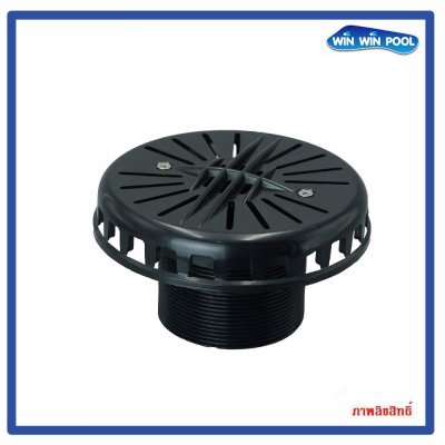 สะดือสปา Suction 5", Plastic ABS Grade A With UV Stabilized, For Concrete Pool, Connection 2", Black Colour